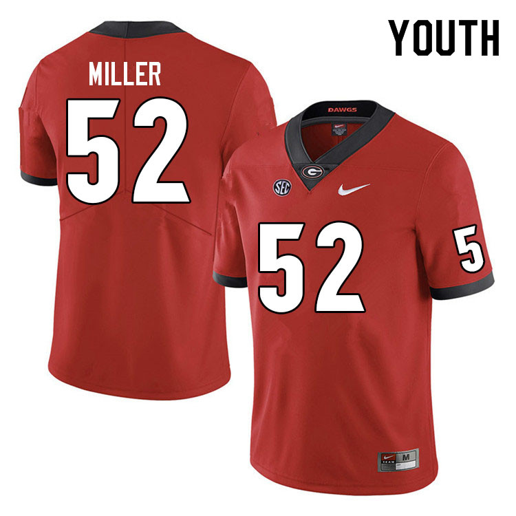 Youth #52 Christen Miller Georgia Bulldogs College Football Jerseys Sale-Red